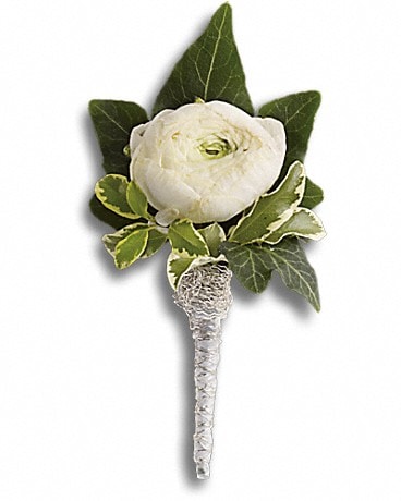 Blissful White Boutonniere Corsage