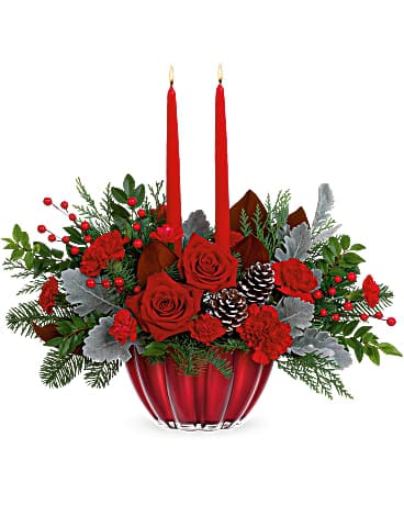 Teleflora's Crimson Rose Centerpiece Bouquet