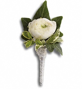Blissful White Boutonniere in Kentwood LA, Glenda's Flowers & Gifts, LLC