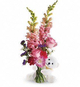 Teleflora's Bear Hug Bear with Pink Roses in Kentwood LA, Glenda's Flowers & Gifts, LLC