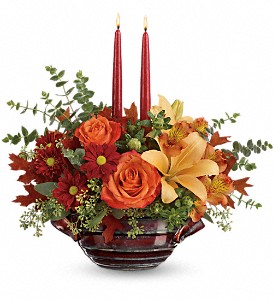 Teleflora's Autumn Gathering Centerpiece in Kentwood LA, Glenda's Flowers & Gifts, LLC