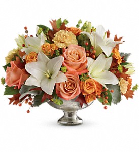 Teleflora's Harvest Shimmer Centerpiece in Kentwood LA, Glenda's Flowers & Gifts, LLC